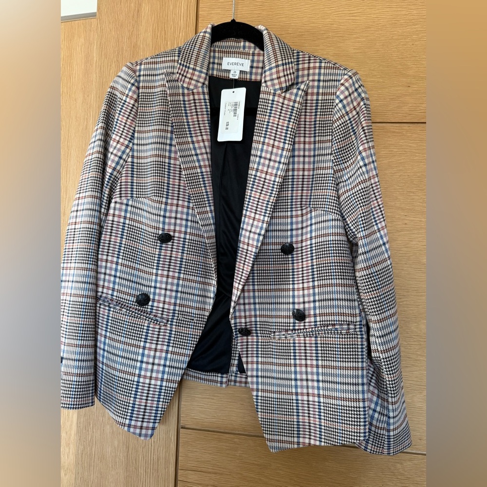 Evereve Thompson Multi Colored Plaid Blazer